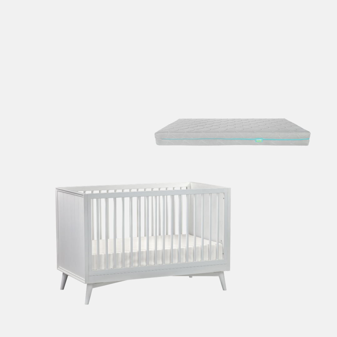 Abella Cot + Growbright Airnest Cot Mattress Bundle SAVE 10%